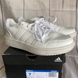 ADIDAS Women’s Neo Hoops 2.0 In Cloud White/ Triple White & Grey